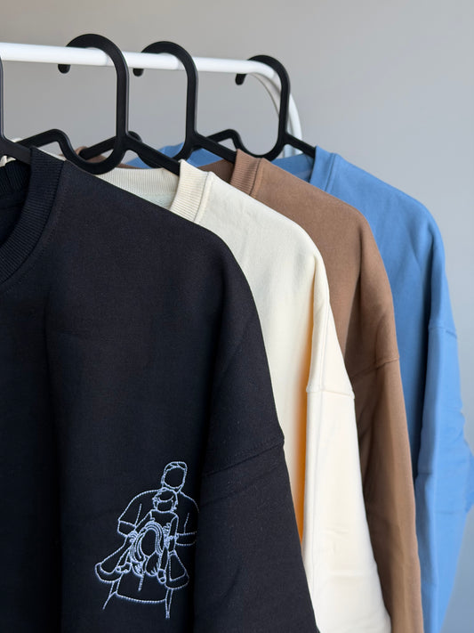 Personlig porträttbroderad tröja